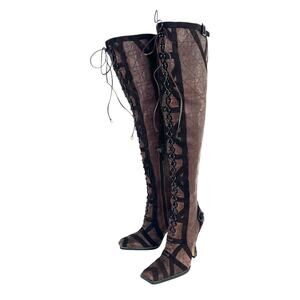 Dior Brown Lace Up Boots